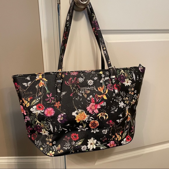 Kenneth Cole Reaction Black Floral Tote Bag - Picture 1 of 4